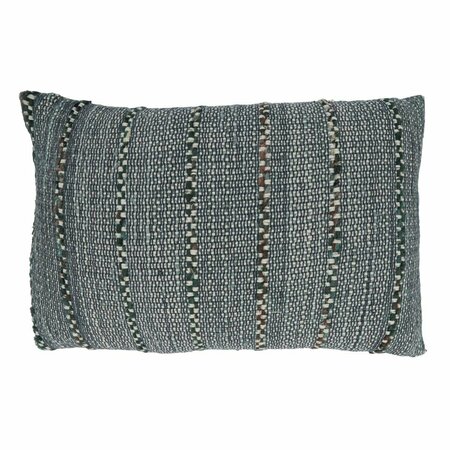 SARO 16 x 24 in. Striped Cotton Oblong Throw Pillow with Poly Filling, Black 3084.BL1624BP